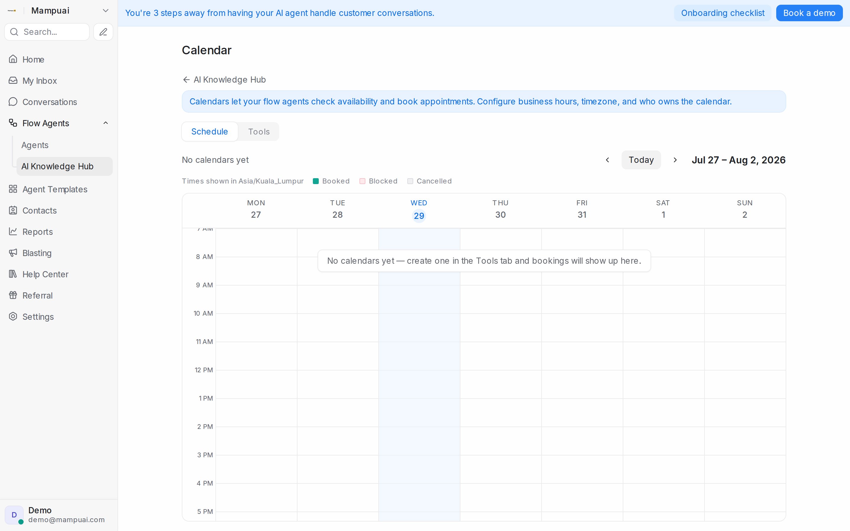 Calendar Schedule view