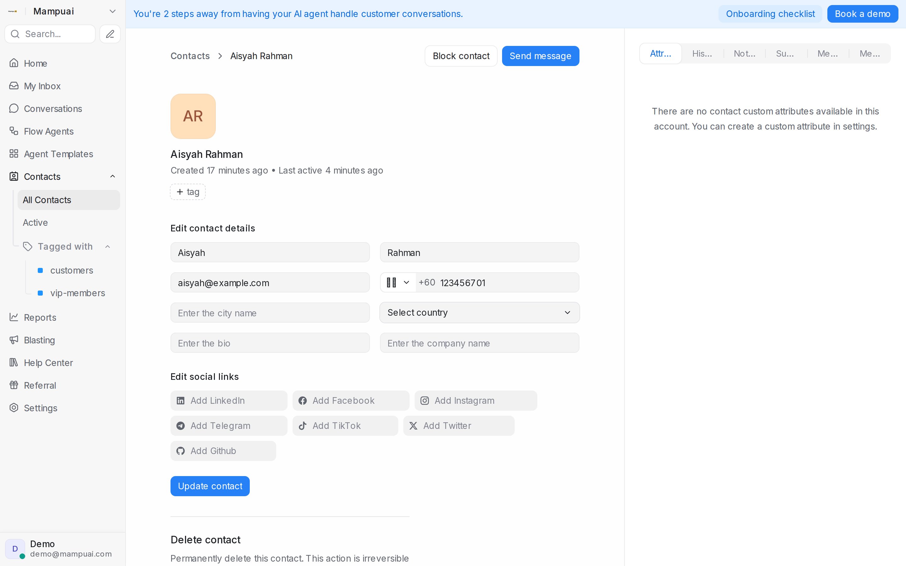 Contact profile