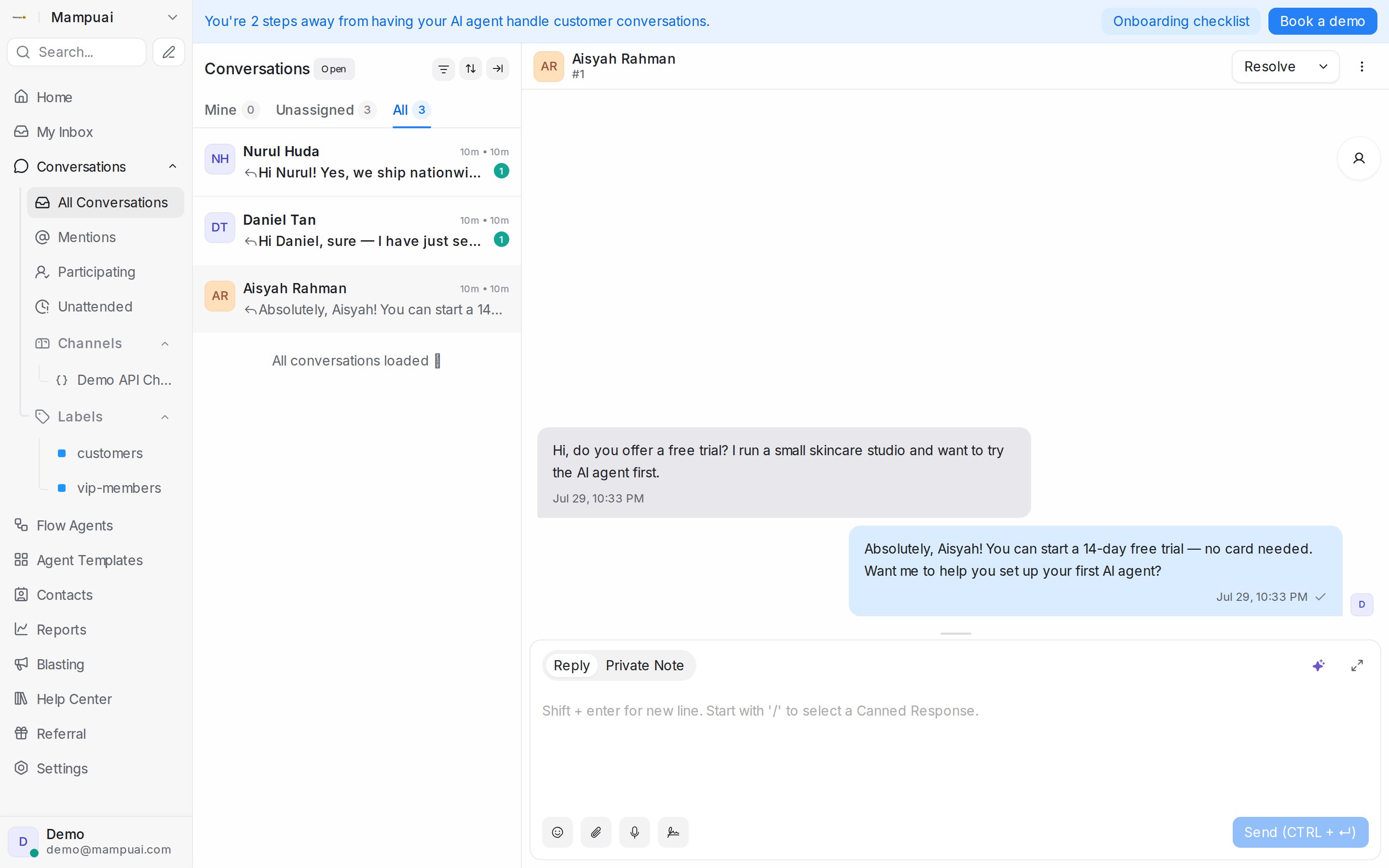 Conversation folders