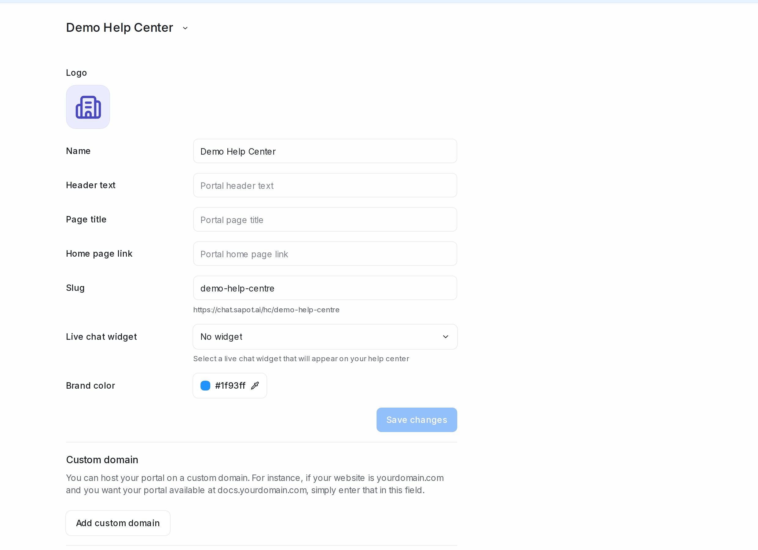 Portal settings