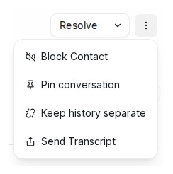 The menu at the top of an open conversation with the Keep history separate option