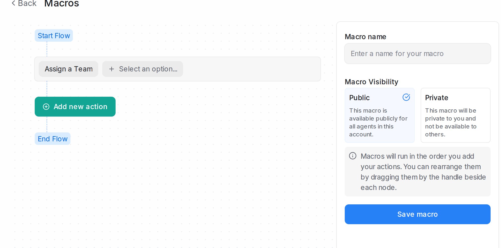 The macro editor