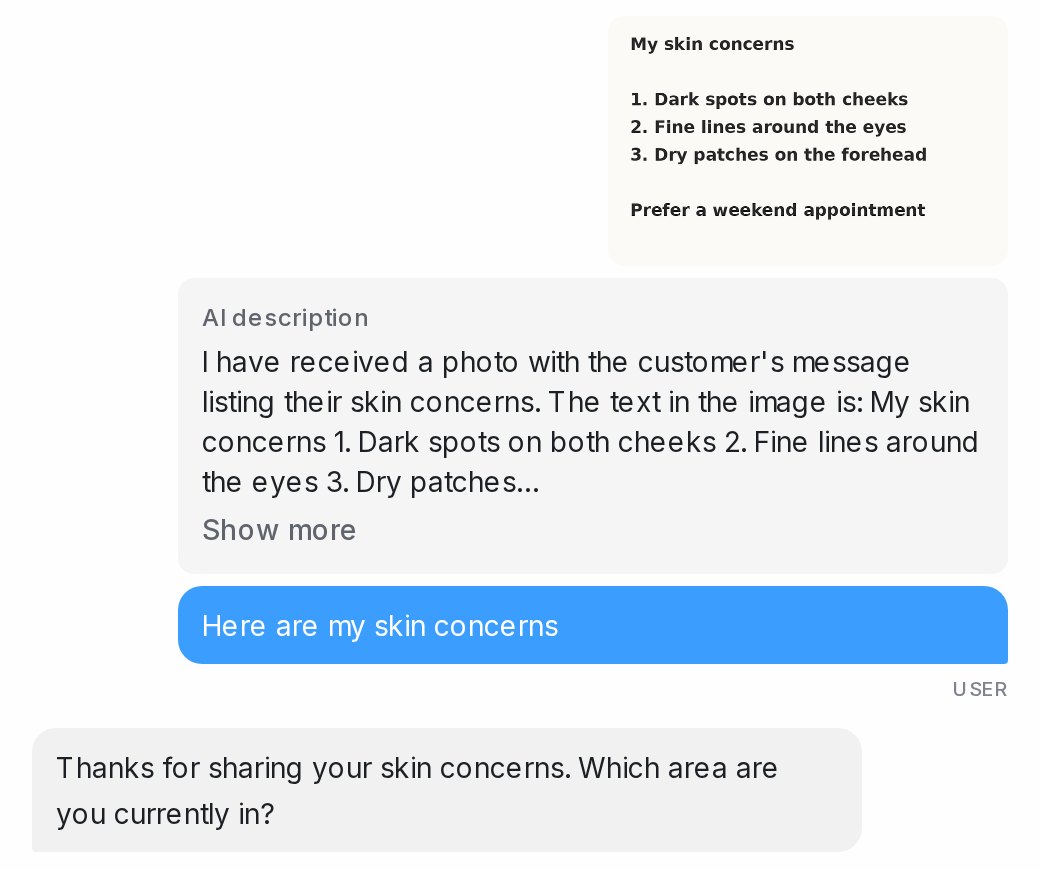 Photo description and voice transcript in the Playground