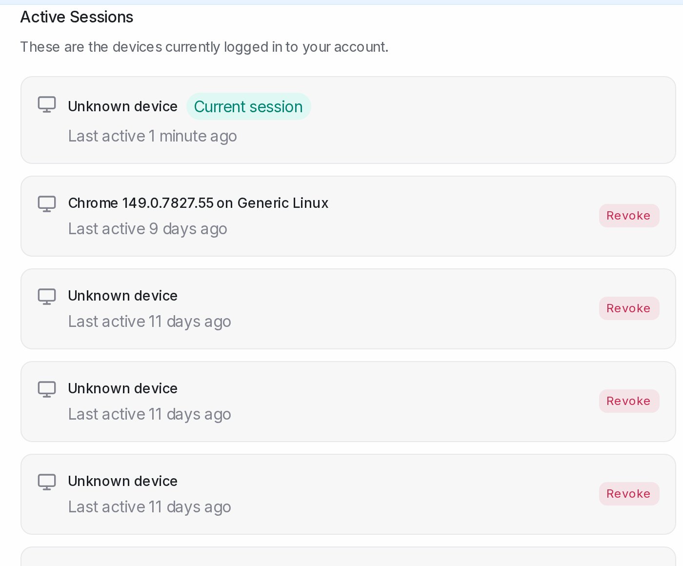 Active Sessions