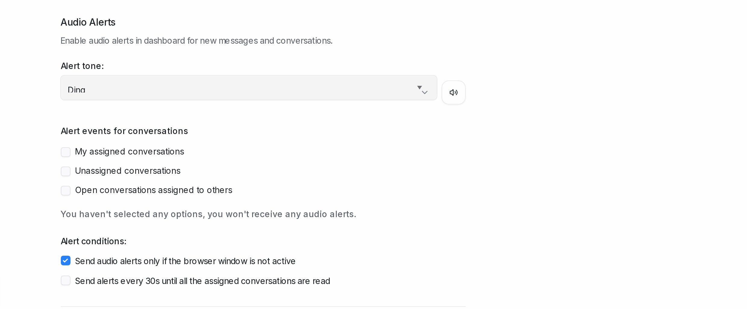 Audio alerts