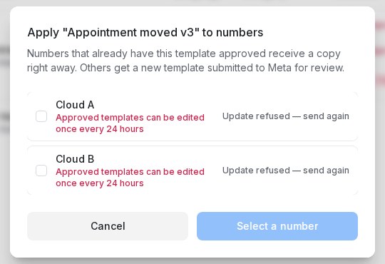 Resending an update to a refused number